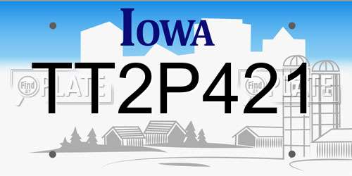 TT2P421 Iowa License Plate