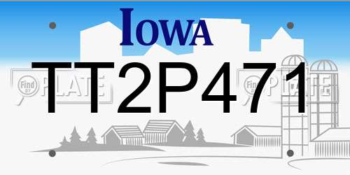 TT2P471 Iowa License Plate