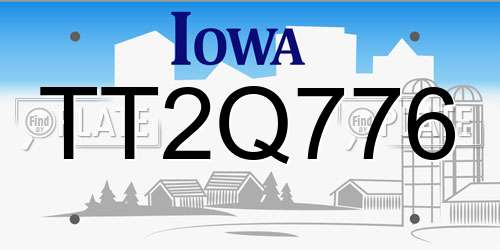 TT2Q776 Iowa License Plate