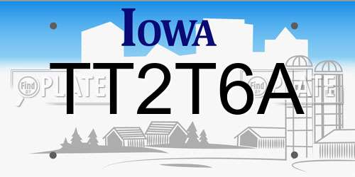 TT2T6A Iowa License Plate
