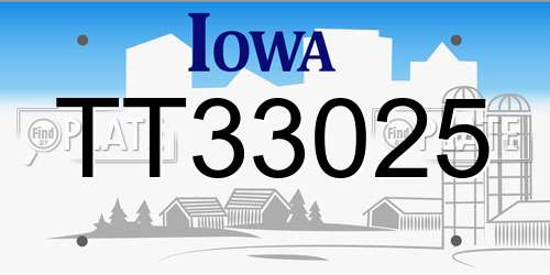 TT33025 Iowa License Plate