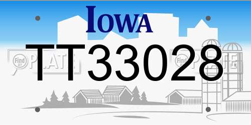 TT33028 Iowa License Plate