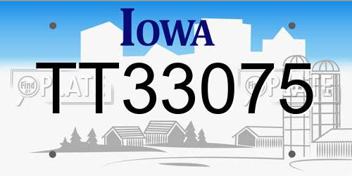TT33075 Iowa License Plate