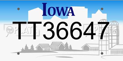 TT36647 Iowa License Plate