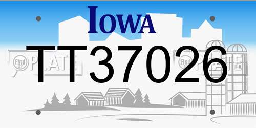 TT37026 Iowa License Plate
