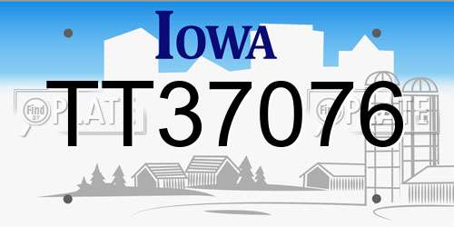 TT37076 Iowa License Plate
