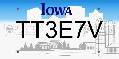 TT3E7V Iowa License Plate
