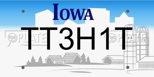 TT3H1T Iowa License Plate