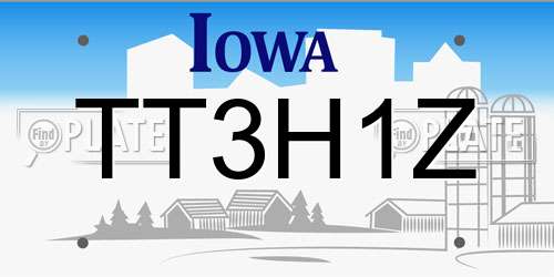 TT3H1Z Iowa License Plate