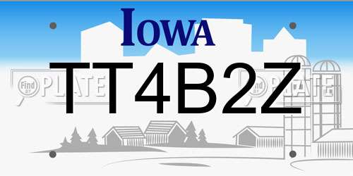 TT4B2Z Iowa License Plate