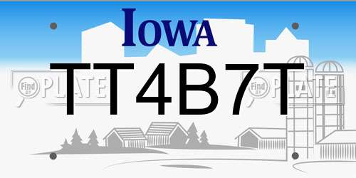 TT4B7T Iowa License Plate