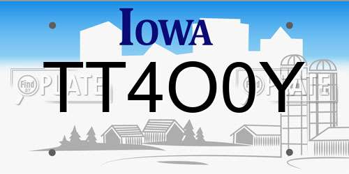 TT4O0Y Iowa License Plate