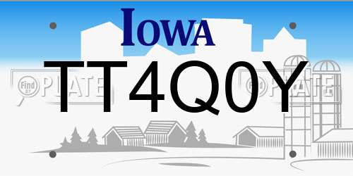 TT4Q0Y Iowa License Plate