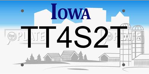 TT4S2T Iowa License Plate