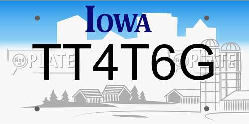 TT4T6G Iowa License Plate
