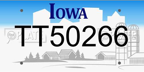 TT50266 Iowa License Plate