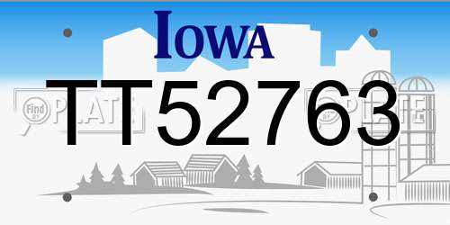 TT52763 Iowa License Plate