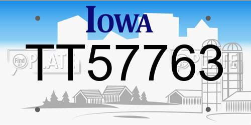 TT57763 Iowa License Plate
