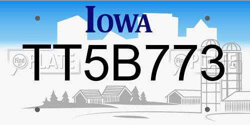 TT5B773 Iowa License Plate