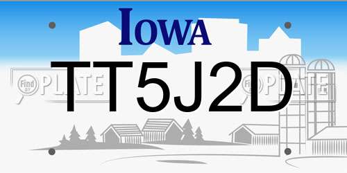 TT5J2D Iowa License Plate
