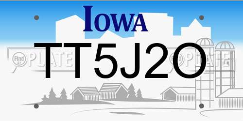 TT5J2O Iowa License Plate