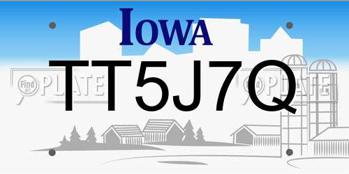 TT5J7Q Iowa License Plate