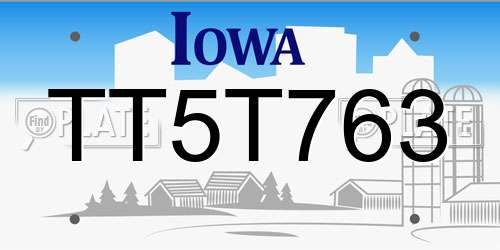 TT5T763 Iowa License Plate