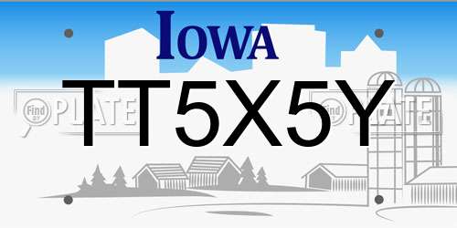 TT5X5Y Iowa License Plate