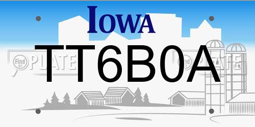 TT6B0A Iowa License Plate