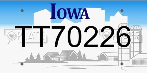 TT70226 Iowa License Plate