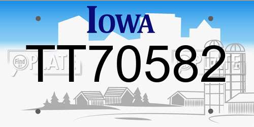 TT70582 Iowa License Plate