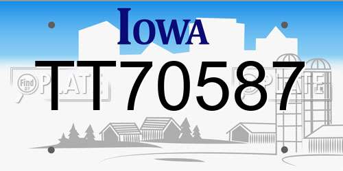 TT70587 Iowa License Plate