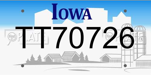 TT70726 Iowa License Plate