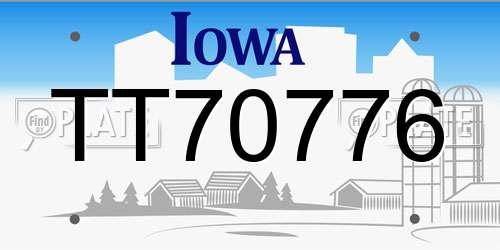 TT70776 Iowa License Plate