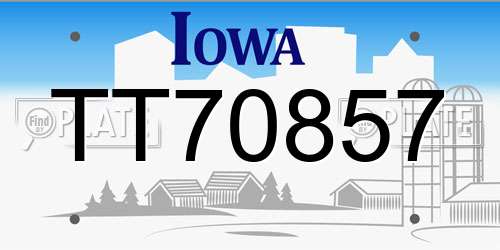 TT70857 Iowa License Plate