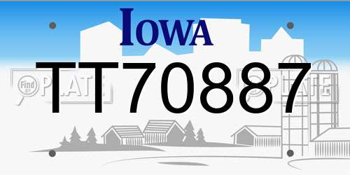 TT70887 Iowa License Plate
