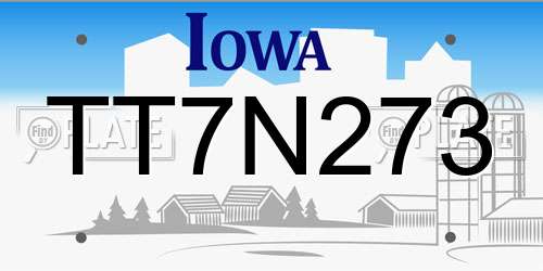 TT7N273 Iowa License Plate