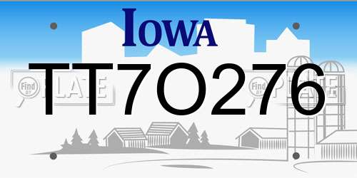 TT7O276 Iowa License Plate