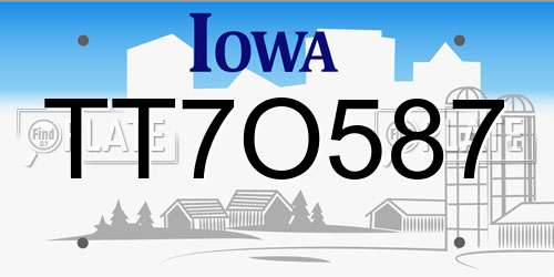 TT7O587 Iowa License Plate