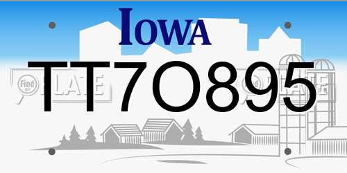 TT7O895 Iowa License Plate
