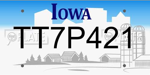 TT7P421 Iowa License Plate