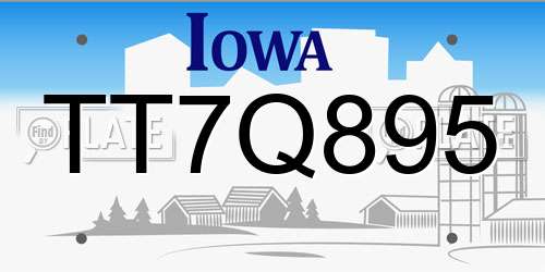 TT7Q895 Iowa License Plate