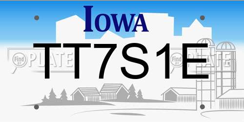 TT7S1E Iowa License Plate