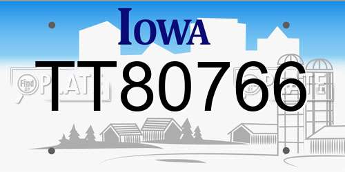 TT80766 Iowa License Plate