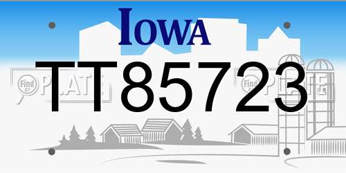 TT85723 Iowa License Plate