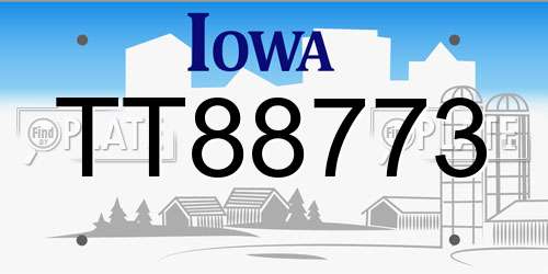 TT88773 Iowa License Plate