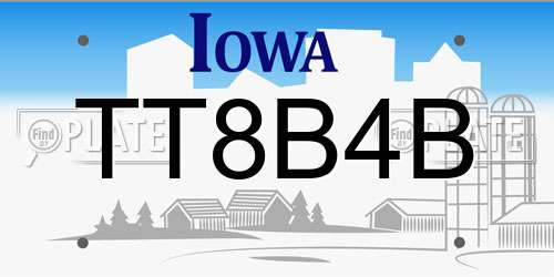 TT8B4B Iowa License Plate