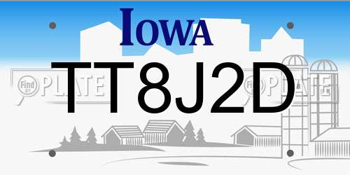 TT8J2D Iowa License Plate