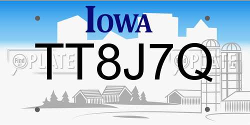 TT8J7Q Iowa License Plate