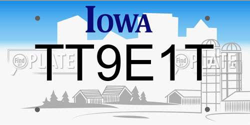 TT9E1T Iowa License Plate